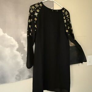 H&M Embellished Black Dress size 6